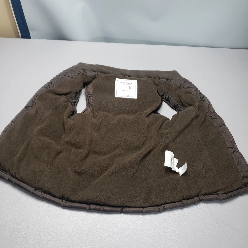 Old navy girls brown puffer winter vest size large